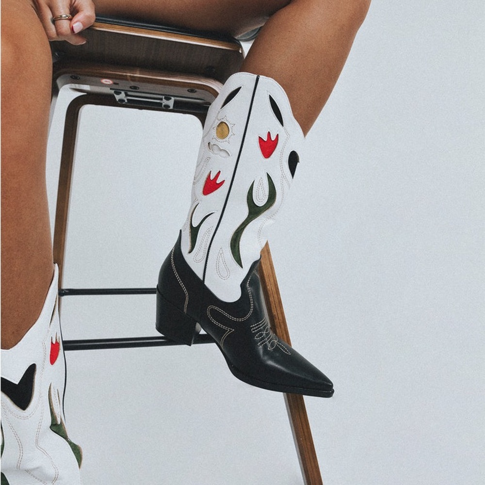Princess Polly Rosewood Cowboy Boots